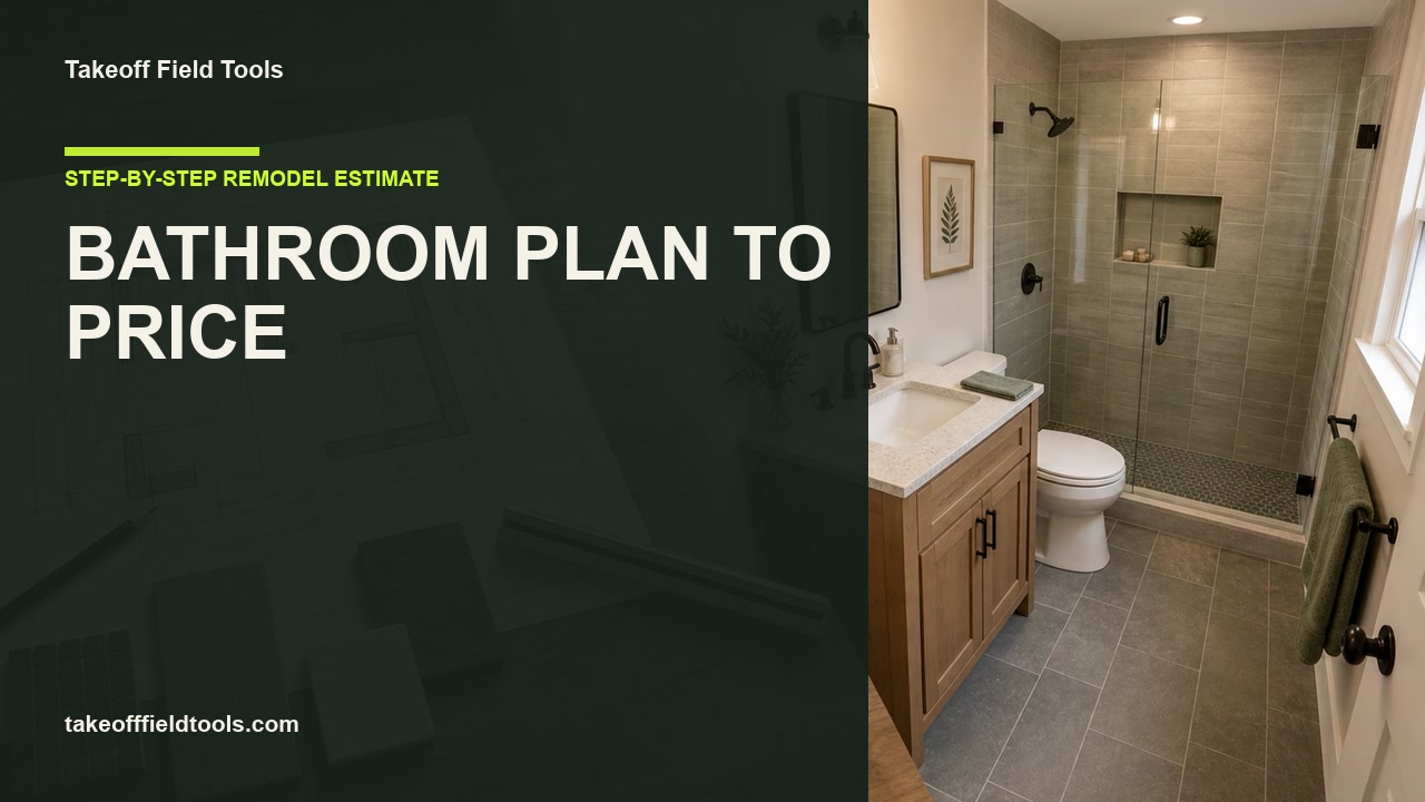 Bathroom remodel plan-to-price construction estimating tutorial thumbnail