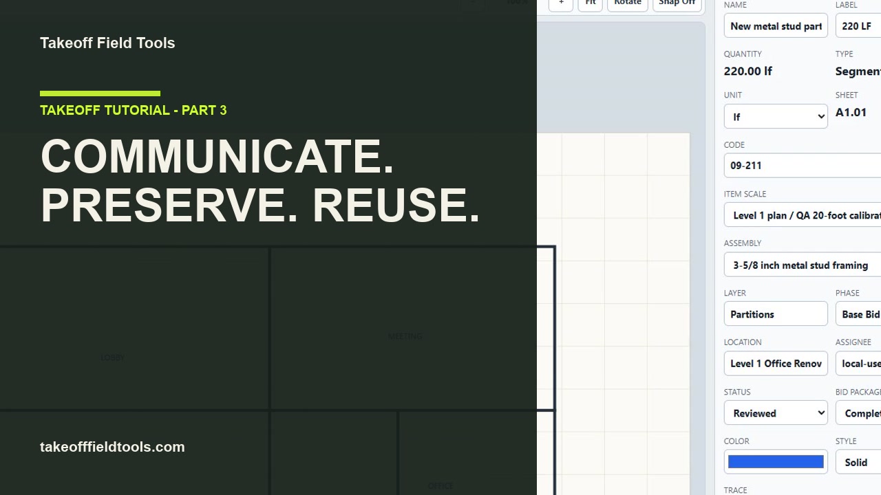 Construction estimate communication save and reuse tutorial thumbnail